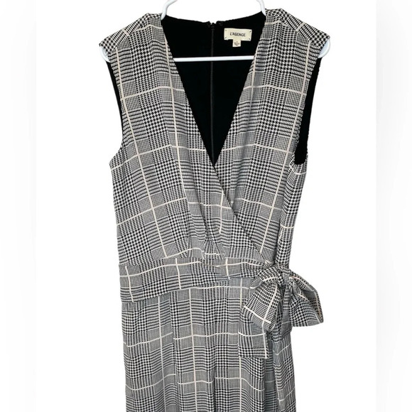 L'AGENCE Julia Plaid Jumpsuit In Black Multi Size 8 Sleeveless 100% Silk - Picture 7 of 13